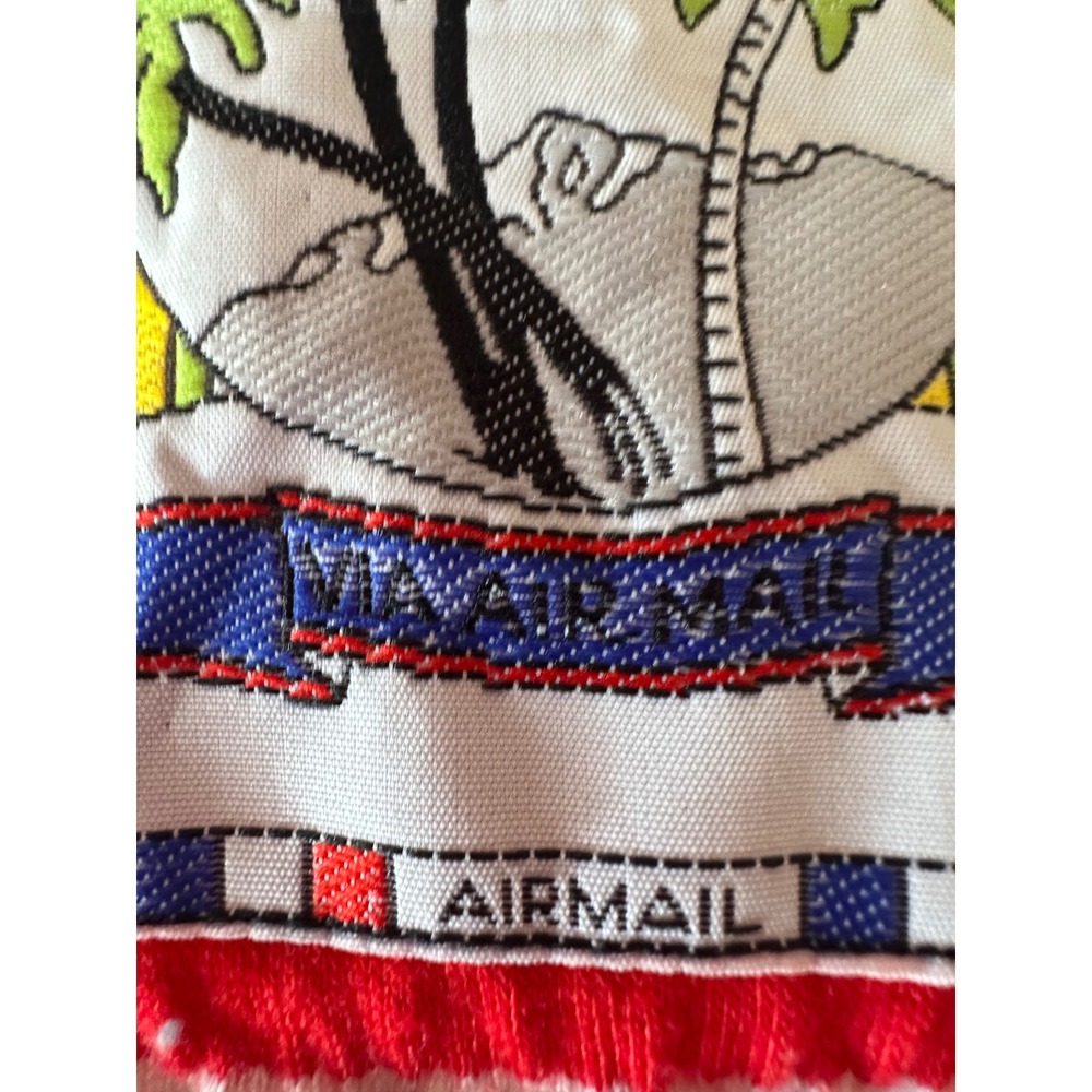 Phyllis Sues Vintage Red White Striped Crinkle Pants Tropical Patch Retro Small - Picture 4 of 16